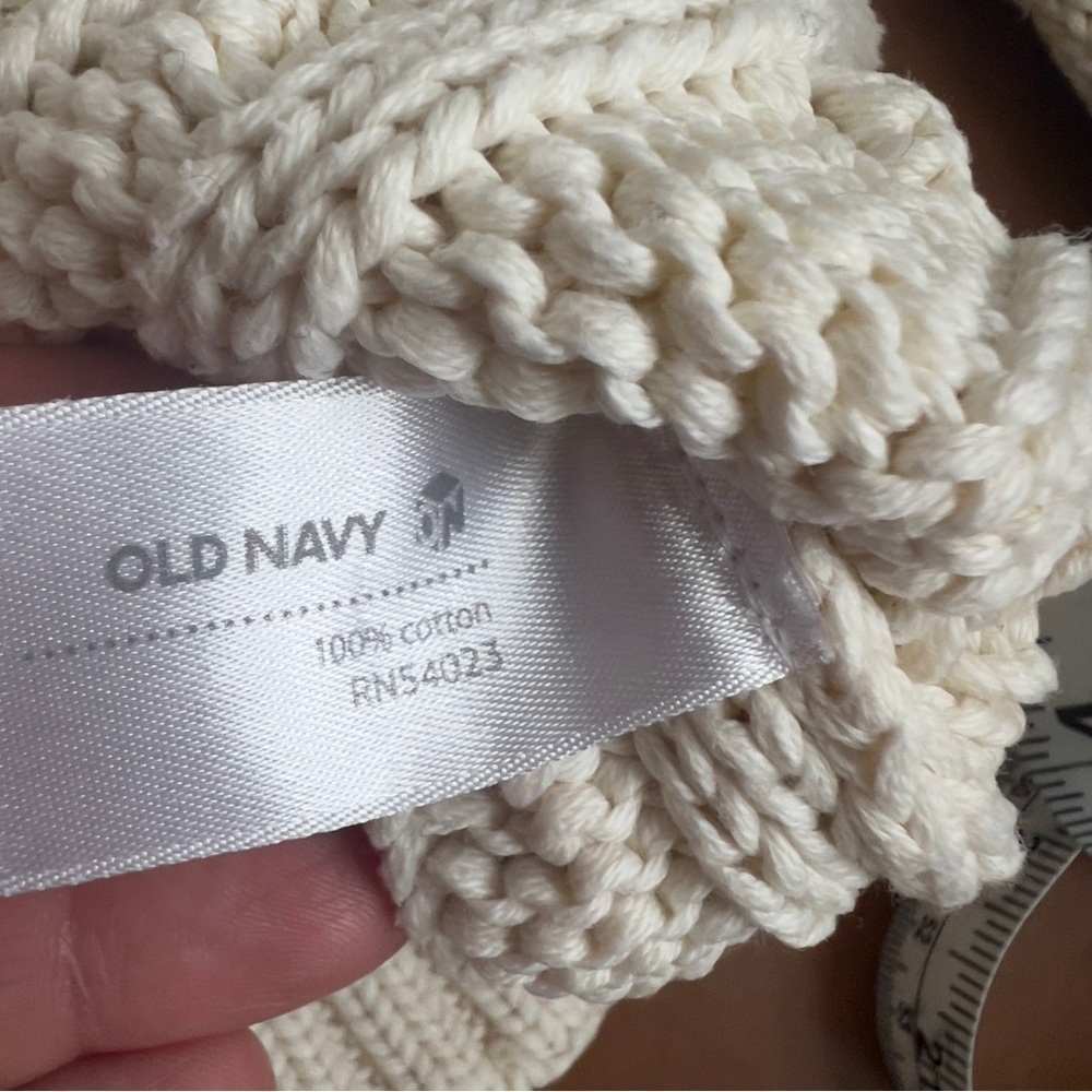 Old Navy Baby Toddler Sz 18-24m Off White Cable Knit Chunky Fisherman Sweater - Picture 8 of 8